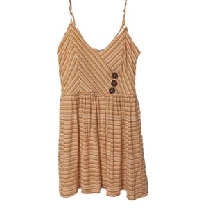 Altar'd State Candy Corn Striped Fit &‎ Flare Skater Mini Sundress S
